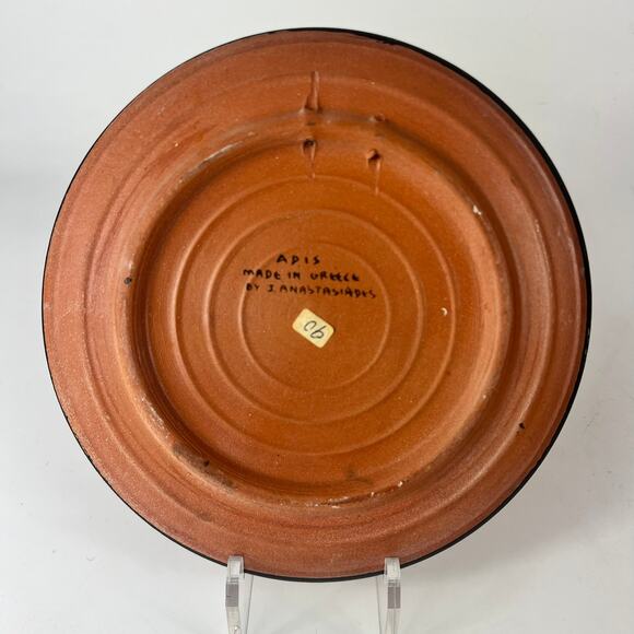 2 Grecian Hand Painted Clay Plate ADIS Signed Anastasiadis Greece Trojan Troy - Picture 5 of 13